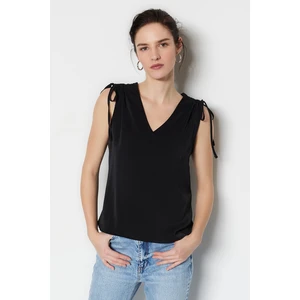 Trendyol Black Woven Shoulder Detailed Blouse