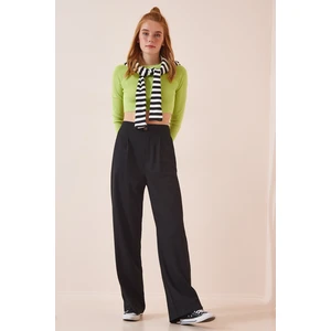 Happiness İstanbul Women's Black High Waist Palazzo Pants
