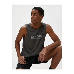 Koton Athletic Tank Top with Motto Print Crew Neck Sleeveless