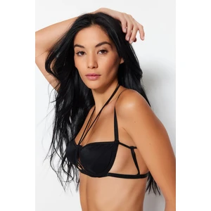 Trendyol Black Polyamide Uncapless Bra with Tie Details