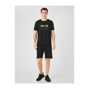 Koton Sports T-shirt with the slogan Printed Crew Neck Short Sleeved Breathable Fabric.