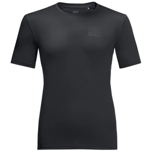 Športové tričko Jack Wolfskin Tech čierna farba, jednofarebné