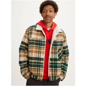 Levi's Green-brown men's checkered jacket with Levi's® Type 1 Sh - Men