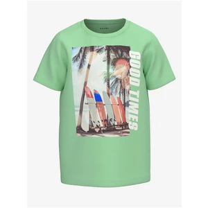 Green boys' T-shirt with print name it Oto - Boys