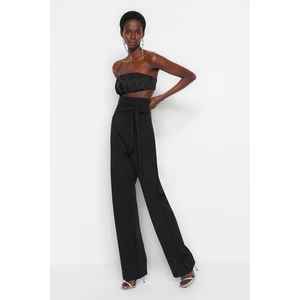 Trendyol Black Belted Wide Leg Woven Trousers