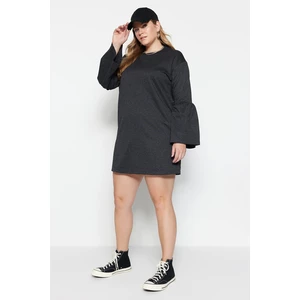 Trendyol Curve Anthracite Balloon Sleeve Knitted Dress