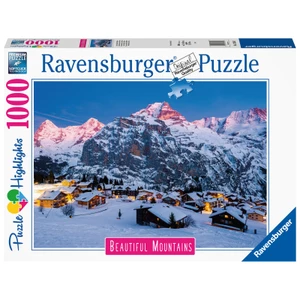 Ravensburger Puzzle Dych vyrážajúce hory Bernská vysočina Murren vo Švajčiarsku 1000 dielikov