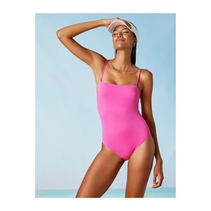 Koton Thin Straps Swimsuit Textured