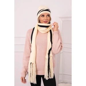 Women's set with scarf Kornelia K334 ecru