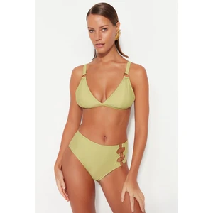 Trendyol Green Triangle Accessorized Bikini Top