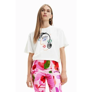 White Desigual Face T-Shirt - Women
