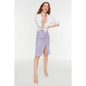 Trendyol Lilac Ruffle Detailed Knitted Skirt