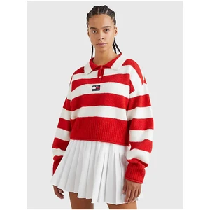 White-red ladies striped sweater Tommy Jeans - Women