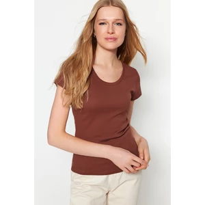 Trendyol T-Shirt - Brown - Slim fit