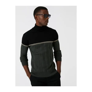 Koton Turtleneck Knitwear Sweater Color Blocked