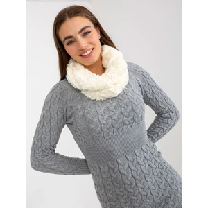 Women's neck warmer Ecru made of artificial fur