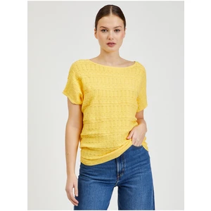 Yellow Ladies Short Sleeve Sweater ORSAY - Women