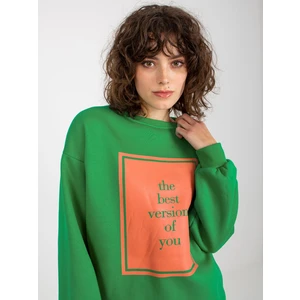 Green oversize sweatshirt with print