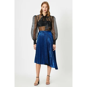 Koton Women's Blue Pleated Skirt