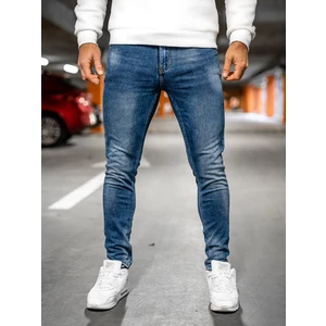 Tmavě modré pánské džíny skinny fit s paskem Bolf R51122W1