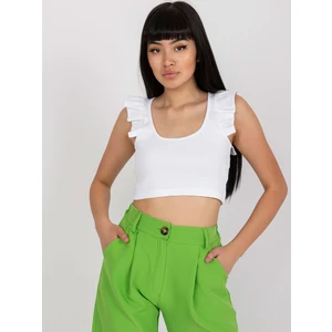 Basic white cotton top with stripes from RUE PARIS