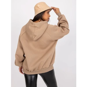 Ladies' beige sweatshirt in Peggy cotton