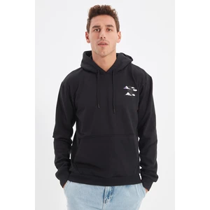 Trendyol Black Men Regular Fit Hoodie Sweatshirt