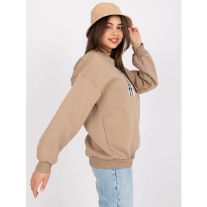 Dark beige oversized women's sweatshirt Elise