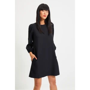 Trendyol Black Wide Cut Sleeve Detailed Dress