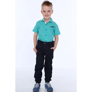 Boys' trousers with elastic bands, dark blue