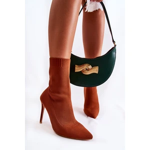 Women's high boots with heeled sock Camel Luisell