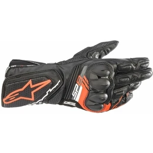 Alpinestars SP-8 V3 Leather Gloves Black/Red Fluorescent XL Rękawice motocyklowe