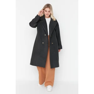 Trendyol Curve Plus Size Coat - Gray - Basic