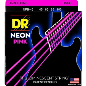 DR Strings HI-DEF NEON - PINK Colored Bass Strings: Medium 45-105