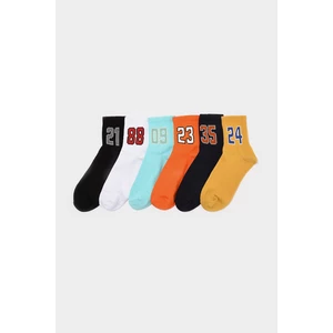 Trendyol MulticolorEd Męskie 6 Pack Half Quarter Socks