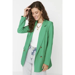 Trendyol Green Buttoned Oversize Double Breasted Blazer Jacket
