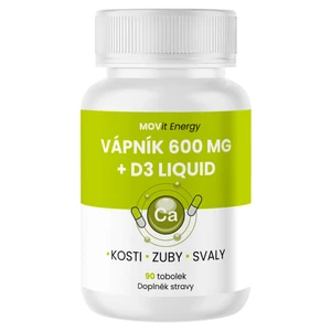 MOVit Energy Vápník 600 mg + D3 liquid 90 tobolek