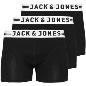 Jack&Jones 3 PACK - pánské boxerky JACSENSE 12081832 Black 3XL