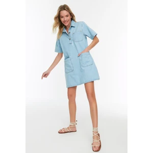 Trendyol Light Blue Pocket Detailed Denim Dress