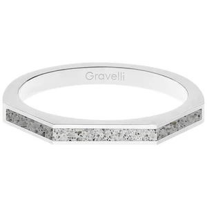 Gravelli Ocelový prsten s betonem Three Side ocelová/šedá GJRWSSG123 56 mm