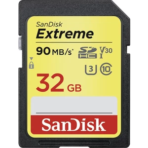 Pamäťová karta SanDisk SDHC Extreme 32GB UHS-I U3 (90R/40W) (SDSDXVE-032G-GNCIN) čierna pamäťová karta SDHC • Class 10 • kapacita 32 GB • rýchlosť čít