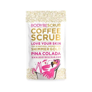 BODYBE Kávový peeling s třpytivým efektem Pina Colada (Coffee Scrub Shimmer Gold) 200 g
