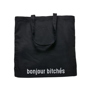 Bonjour Bitches Oversize Canvas Bag Black