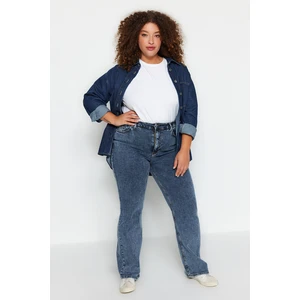 Trendyol Curve Blue Rise Waist Wide-Cut Jeans