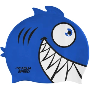 AQUA SPEED Kids's Swimming Cap ZOO Pirana 01 Navy Blue