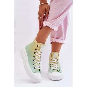 Big Star High Platform Sneakers Yellow-Green