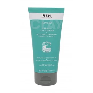 REN Clean Skincare Clearcalm 3 Clarifying Clay Cleanser 150 ml čisticí gel na mastnou pleť; na problematickou pleť s akné; na rozjasnění pleti
