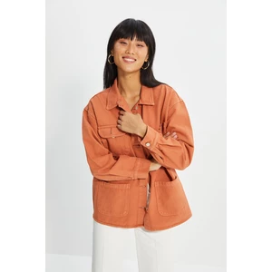 Trendyol Cinnamon Pocket Detailed Denim Shirt Jacket