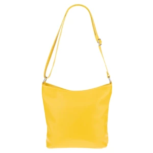 Žlutá italská kožená kabelka přes rameno Ebe Gialla