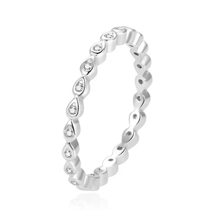 Beneto Třpytivý stříbrný prsten AGG371L 54 mm